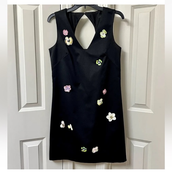 Nicole Miller New York Detail Floral Embellished Dress Sz 8 - Picture 9 of 9